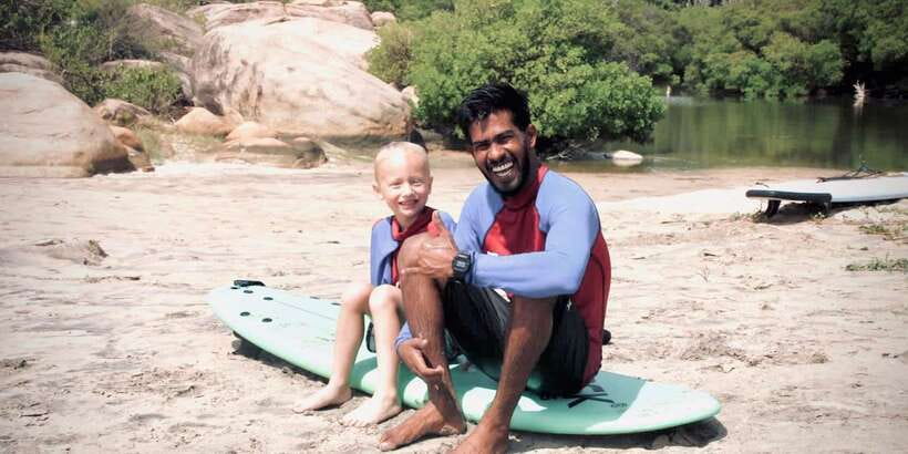 Arugam Bay Surf Lessons : Beginner Surf Experience - Finishing with a king coconut by the sea