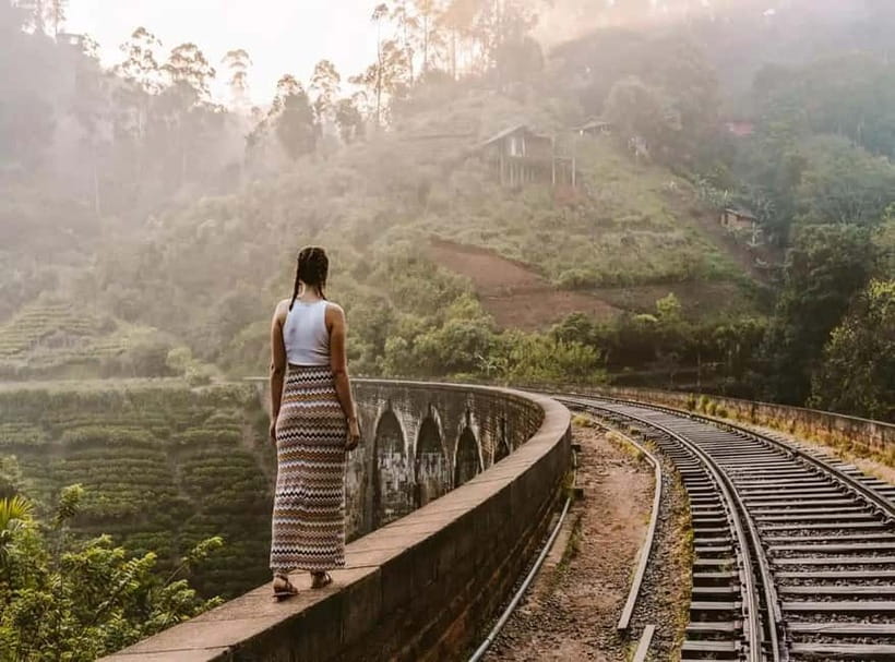 Ella: 9 Arches Bridge, Little Adam's Peak, Tea Factory - Nine Arches Bridge and its famous train curve