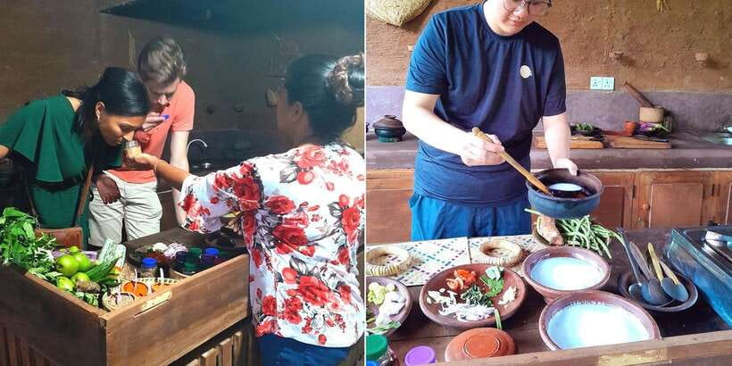 Kandy: Village Cooking Class 12 Dishes with Market Tour - Sitting down for lunch or dinner