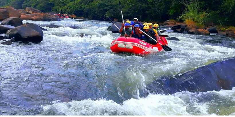 Kithulgala Thrills: White Water Rafting Bliss! - Getting ready for the Kelani River