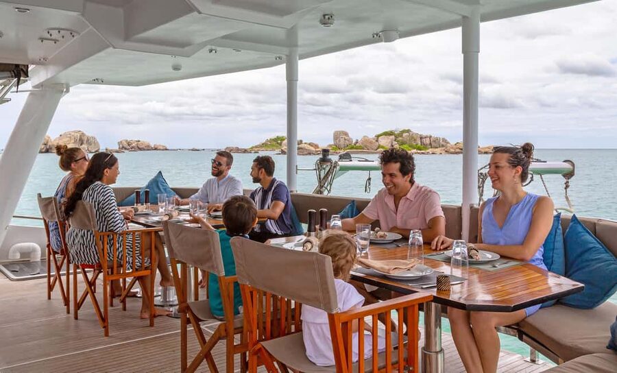 Sail Lanka Charter - Whale Watching Cruise In Mirissa - Anchoring near Snake and Taprobane islands