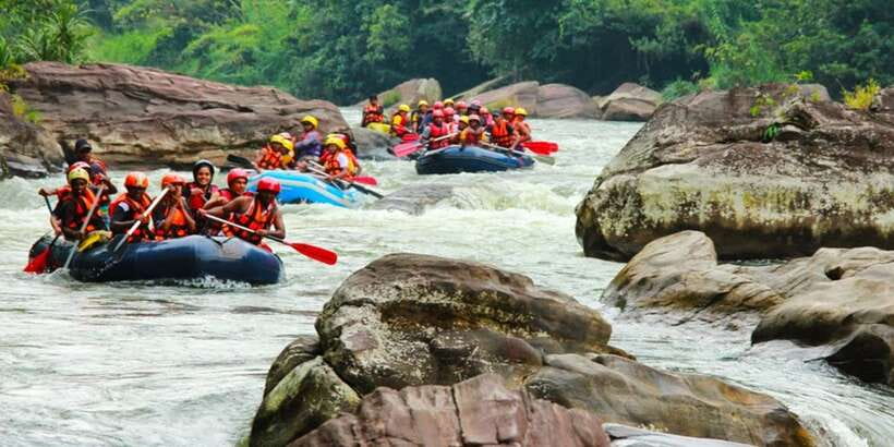 White Water Rafting in Kitulgala - The swimming area and calmer side of Kitulgala