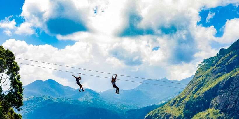 Zip Lining in Ella - Ella’s tea hills make the setting special